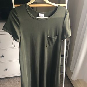 XS Army/Olive green LuLaRoe Carly dress